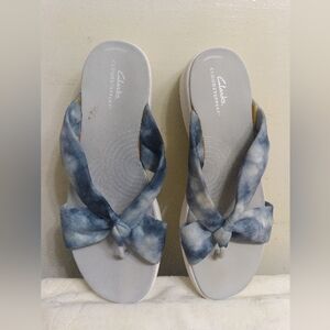 Clarks Women's Blue Tie-Dye Sandals Clean Size 11
